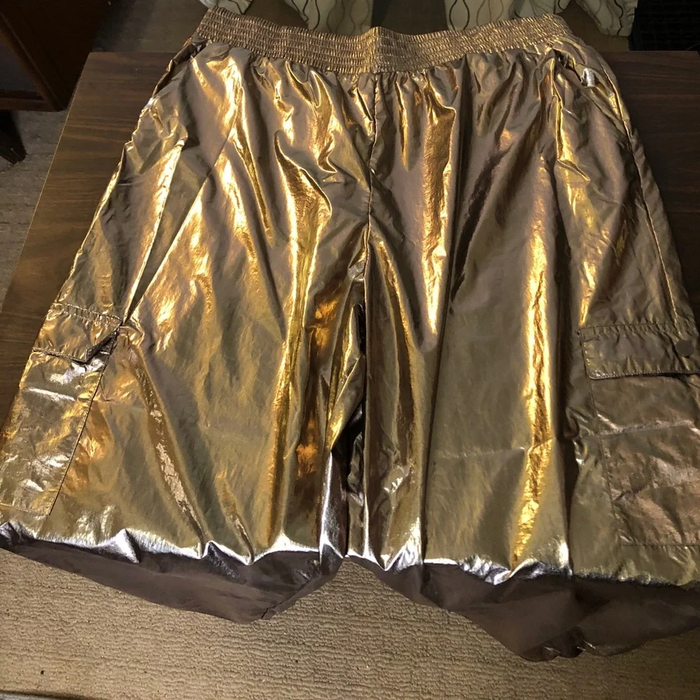 NWT Victoria Secret Sport Gold Metallic Jogger Size Large - Picture 3 of 3